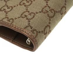 Gucci Beige GG Canvas Heart Ring Agenda