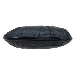 Pre Owned Gucci Grey/Black Leather Large Queen Hobo