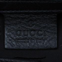 Pre Owned Gucci Grey/Black Leather Large Queen Hobo