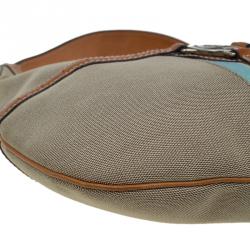 Pre Owned Gucci Beige/Brown Canvas Vintage Web Reins Hobo