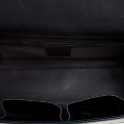 Pre Owned حقيبة كتف غوتشي GG متشابك متوسطة جلد سوداء