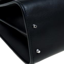 Pre Owned حقيبة كتف غوتشي GG متشابك متوسطة جلد سوداء