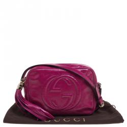 Pre Owned حقيبة كتف غوتشي سوهو ديسكو صغيرة جلد لامع أرجوانية