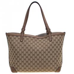 Pre Owned Gucci Beige/Brown GG Canvas Medium Craft Tote