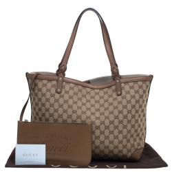 Pre Owned Gucci Beige/Brown GG Canvas Medium Craft Tote