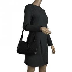 Pre Owned حقيبة غوتشي جاكي صغيرة جلد وكانفاس GG سوداء