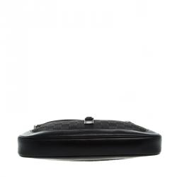 Pre Owned حقيبة غوتشي جاكي صغيرة جلد وكانفاس GG سوداء