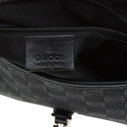 Pre Owned حقيبة غوتشي جاكي صغيرة جلد وكانفاس GG سوداء