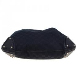 Pre Owned Gucci Black GG Canvas Medium Babouska Indy Top Handle Bag
