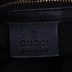 Pre Owned Gucci Black GG Canvas Medium Babouska Indy Top Handle Bag