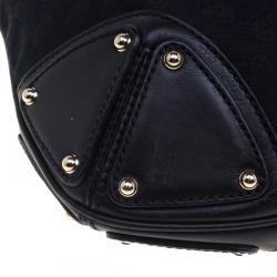Pre Owned Gucci Black GG Canvas Medium Babouska Indy Top Handle Bag