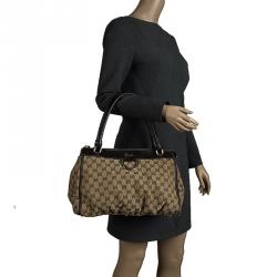 Pre Owned حقيبة يد غوتشي حلقة D كانفاس GG بيج