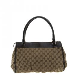 Pre Owned حقيبة يد غوتشي حلقة D كانفاس GG بيج