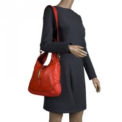 Pre Owned Gucci Candy Red Leather New Jackie Shoulder Bag