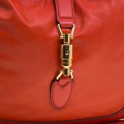 Pre Owned Gucci Candy Red Leather New Jackie Shoulder Bag