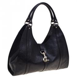 Pre Owned Gucci Black Guccissima Leather Bardot Joy Tote