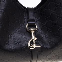 Pre Owned Gucci Black Guccissima Leather Bardot Joy Tote