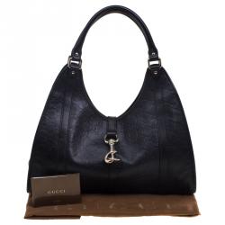 Pre Owned Gucci Black Guccissima Leather Bardot Joy Tote