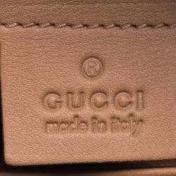 Pre Owned Gucci Beige Leather and Python Lady Bamboo Top Handle Bag