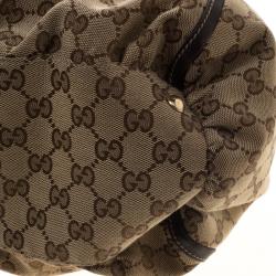 Gucci Beige GG Canvas Large D Ring Hobo