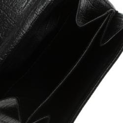 Gucci Black GG Canvas and Leather Compact Wallet