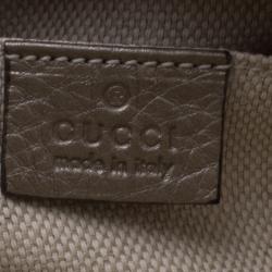 مملوكة مسبقًا Gucci Magenta Metallic Beige Leather Small Soho Disco Shoulder Bag