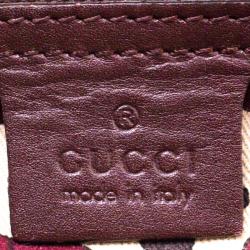 Pre Owned حقيبة يد غوتشي بانش متوسطة جلد غوتشيسيما بنية ماهوجاني