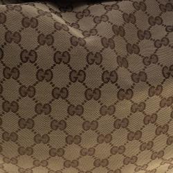Pre Owned Gucci Beige/Brown GG Canvas Bamboo Hobo