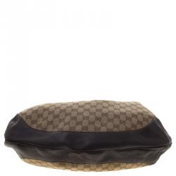 Pre Owned Gucci Beige/Brown GG Canvas Bamboo Hobo