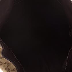 Pre Owned Gucci Beige/Brown GG Canvas Bamboo Hobo