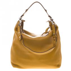 Pre Owned حقيبة غوتشي ايكون بيت كبيرة جلد صفراء