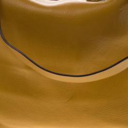 Pre Owned حقيبة غوتشي ايكون بيت كبيرة جلد صفراء