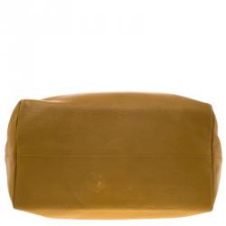 Pre Owned حقيبة غوتشي ايكون بيت كبيرة جلد صفراء