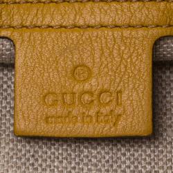 Pre Owned حقيبة غوتشي ايكون بيت كبيرة جلد صفراء
