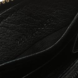 Pre Owned محفظة غوتشي سحاب ملتف سوهو جلد سوداء