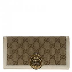 Gucci Off White GG Canvas Continental Wallet