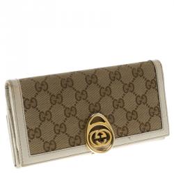 Gucci Off White GG Canvas Continental Wallet