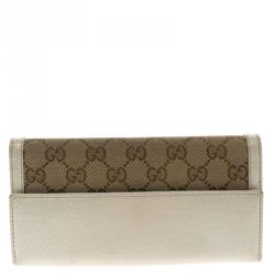 Gucci Off White GG Canvas Continental Wallet