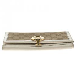Gucci Off White GG Canvas Continental Wallet