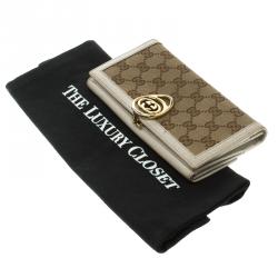 Gucci Off White GG Canvas Continental Wallet