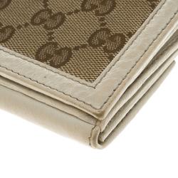 Gucci Off White GG Canvas Continental Wallet