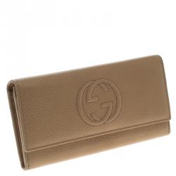مملوكة مسبقًا Gucci Beige Leather Soho Continental Flap Wallet