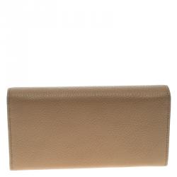 مملوكة مسبقًا Gucci Beige Leather Soho Continental Flap Wallet