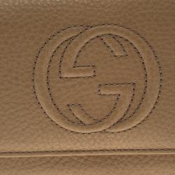 مملوكة مسبقًا Gucci Beige Leather Soho Continental Flap Wallet