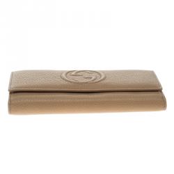 مملوكة مسبقًا Gucci Beige Leather Soho Continental Flap Wallet