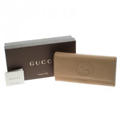 مملوكة مسبقًا Gucci Beige Leather Soho Continental Flap Wallet
