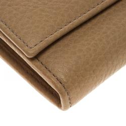 مملوكة مسبقًا Gucci Beige Leather Soho Continental Flap Wallet