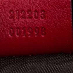 Gucci Red Guccissima Leather Interlocking G Wristlet Pouch