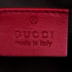 Gucci Red Guccissima Leather Interlocking G Wristlet Pouch
