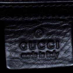 Gucci Black Leather Medium Heritage Web Hobo